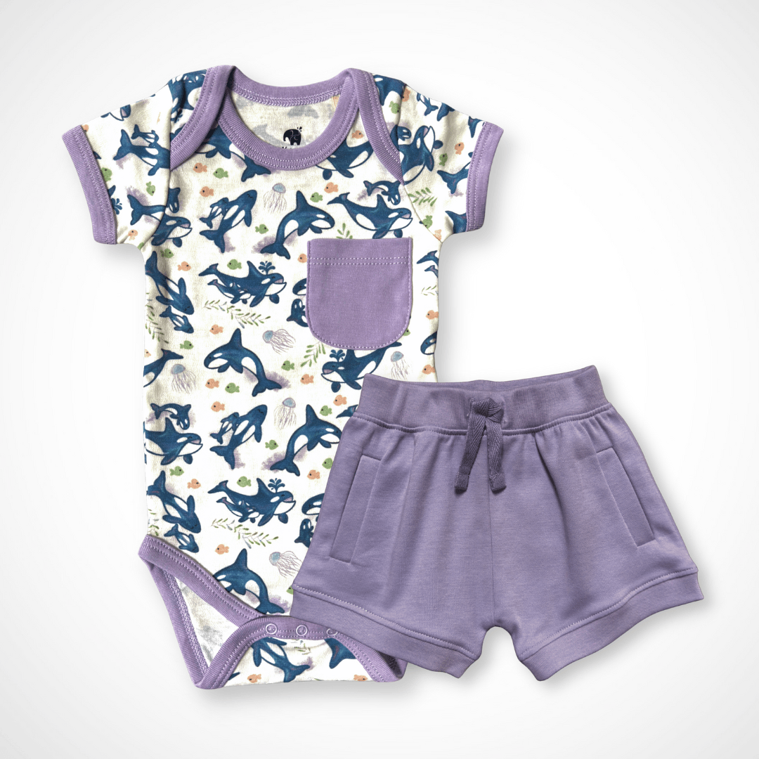 Orca Bodysuit And Shorts | Organic Pima Cotton