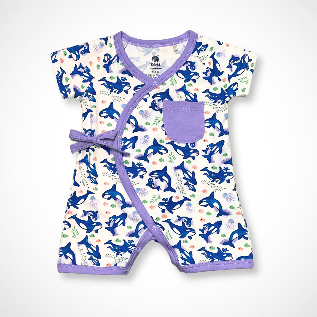 Orca Kimono Shorty Romper | Organic Pima Cotton