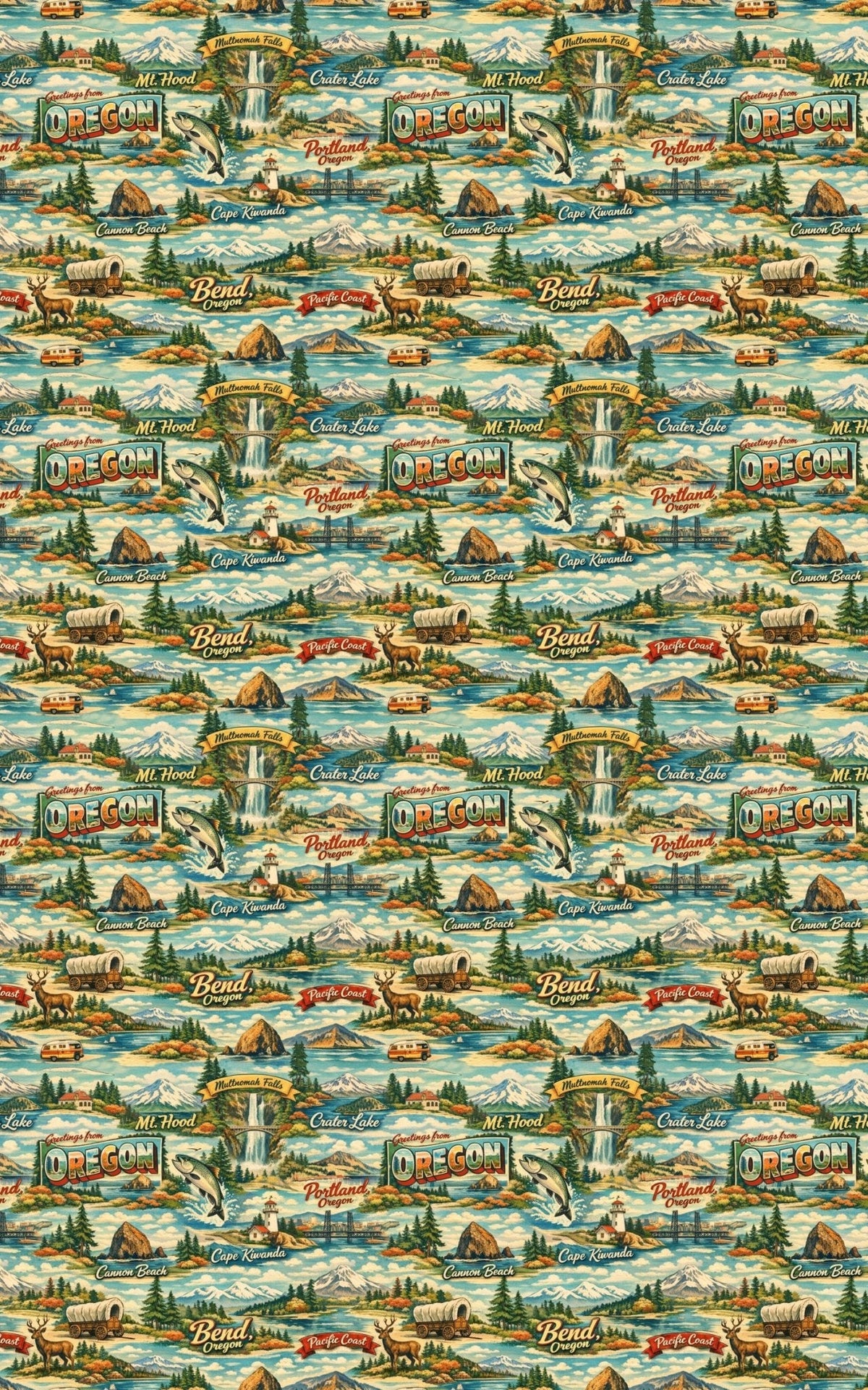 Oregon Postcard Memories Wrapping Paper