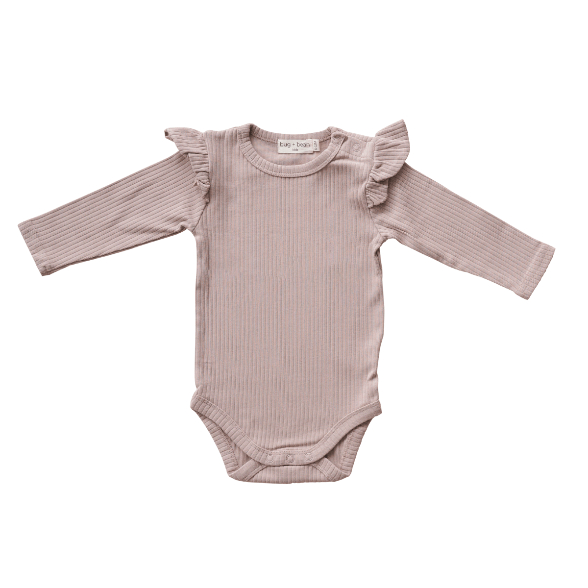 Organic Ribbed Cotton Frill Bodysuit