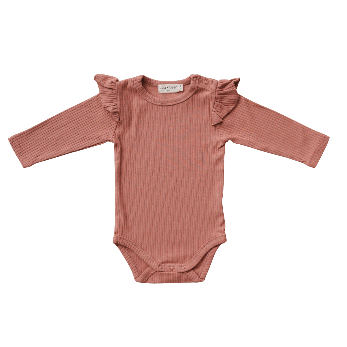 Organic Ribbed Cotton Frill Bodysuit