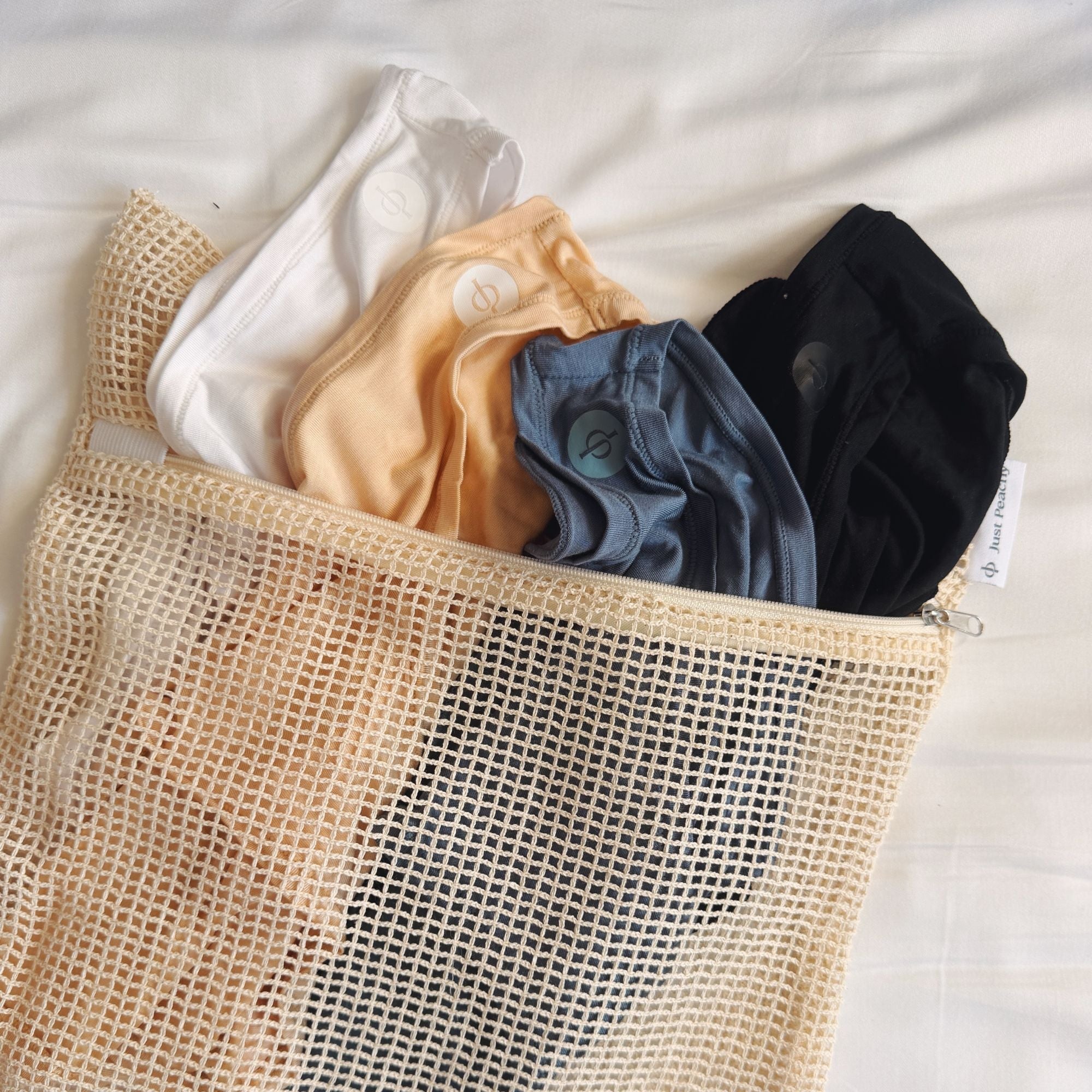 Organic Cotton Mesh Laundry Bags For Delicates - Pack Of 2