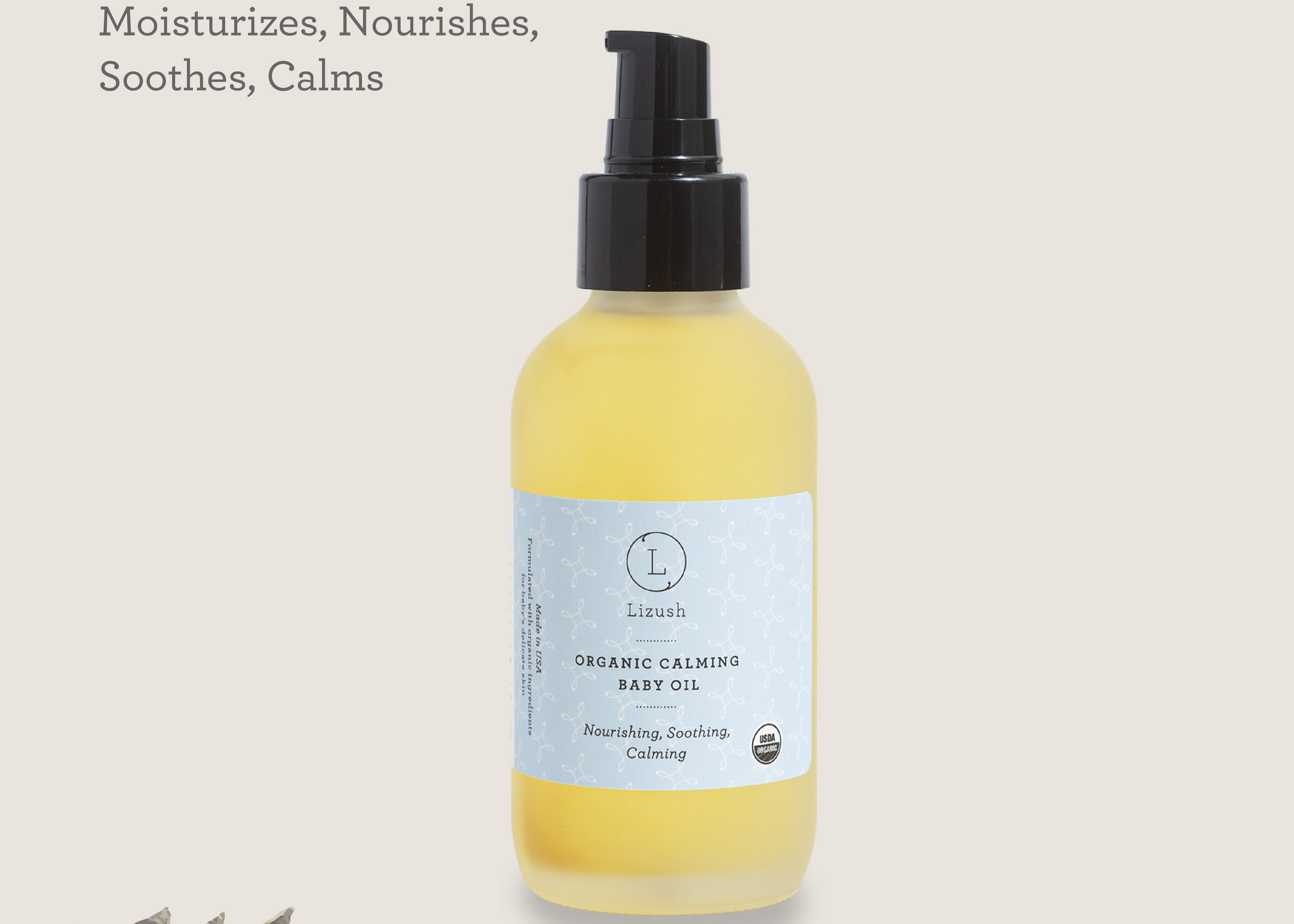 Organic Calming Baby Oil Nourishing, Soothing, Calming