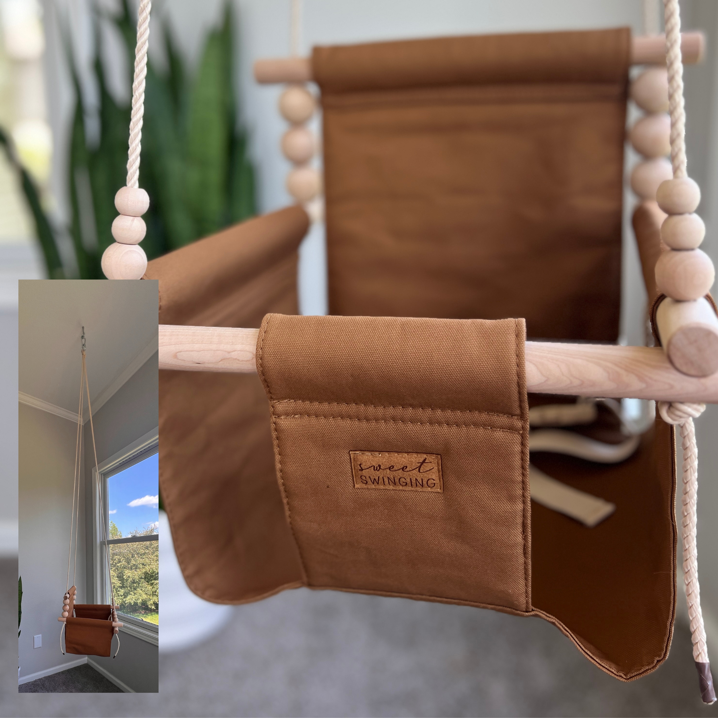 Organic Cotton Indoor High Back Swing Toffee