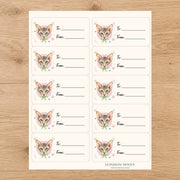 Oriental Shorthair Purrfectly Yours Gift Tag Sticker Sheet