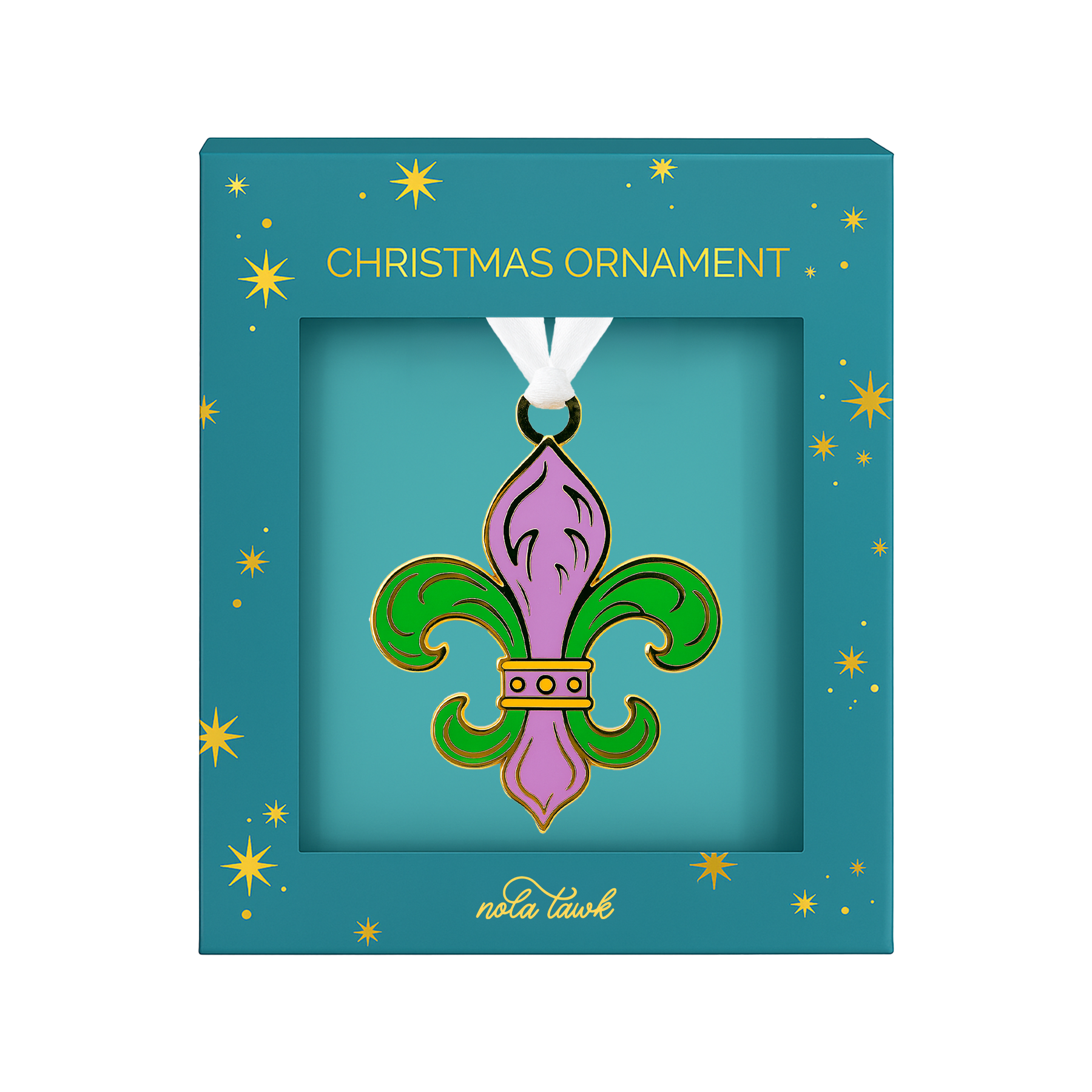 Mardi Gras Fleur De Lis Enamel Ornament