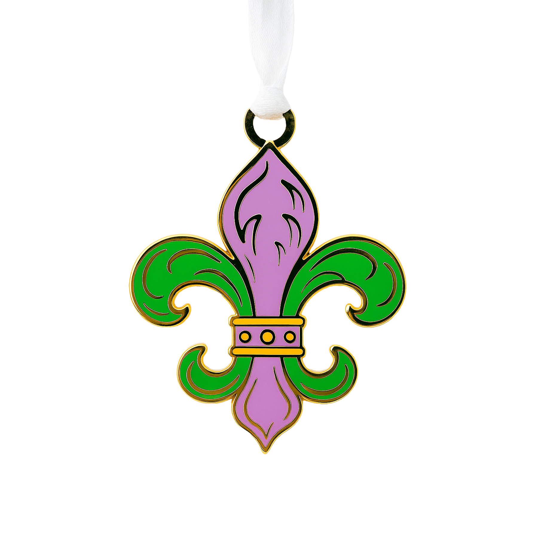Mardi Gras Fleur De Lis Enamel Ornament