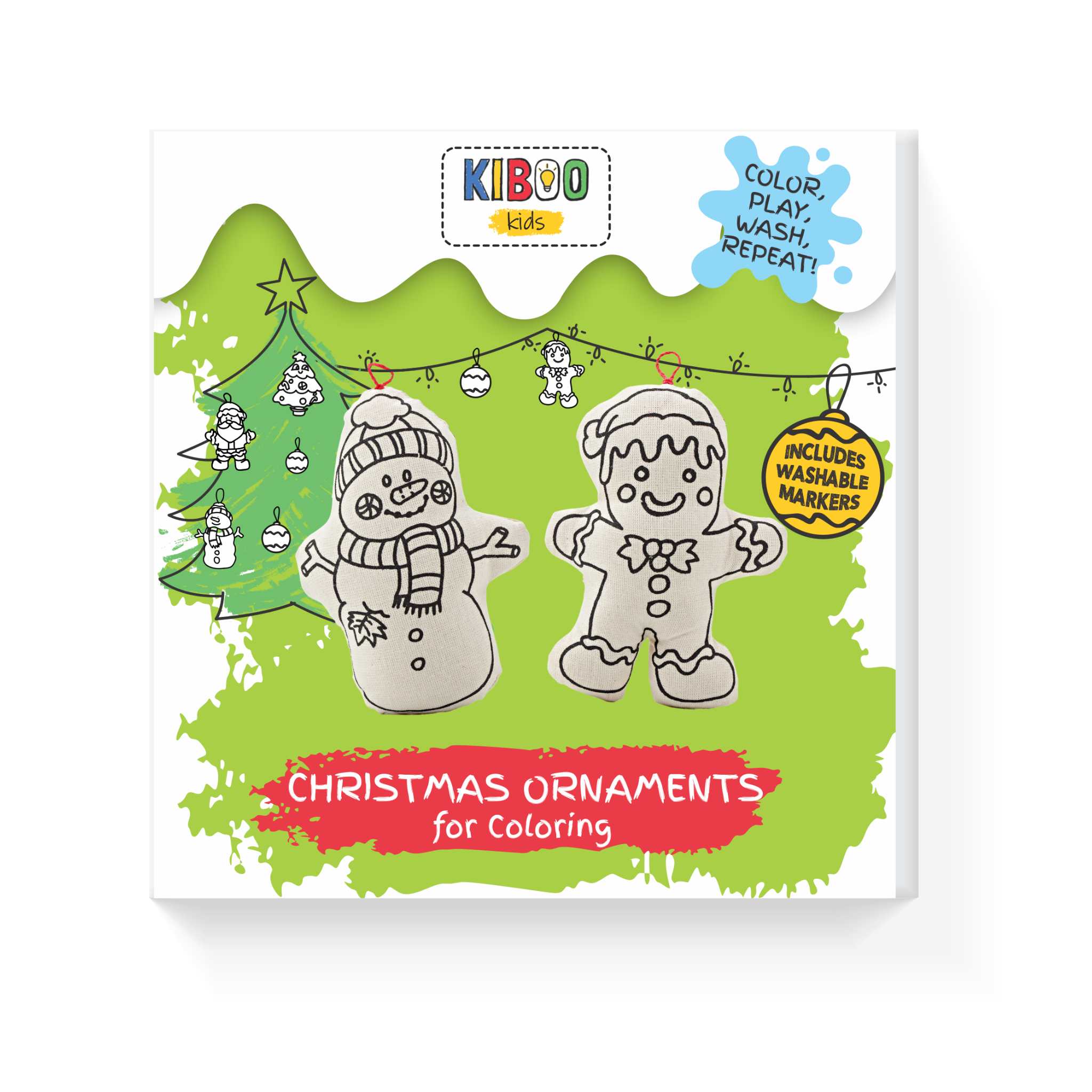 Ornaments For Coloring - Gingerbread Man And Snowman