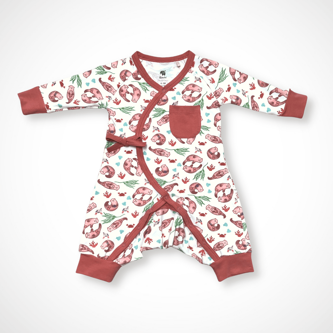 Otter Kimono Long Sleeve Romper | Organic Pima Cotton