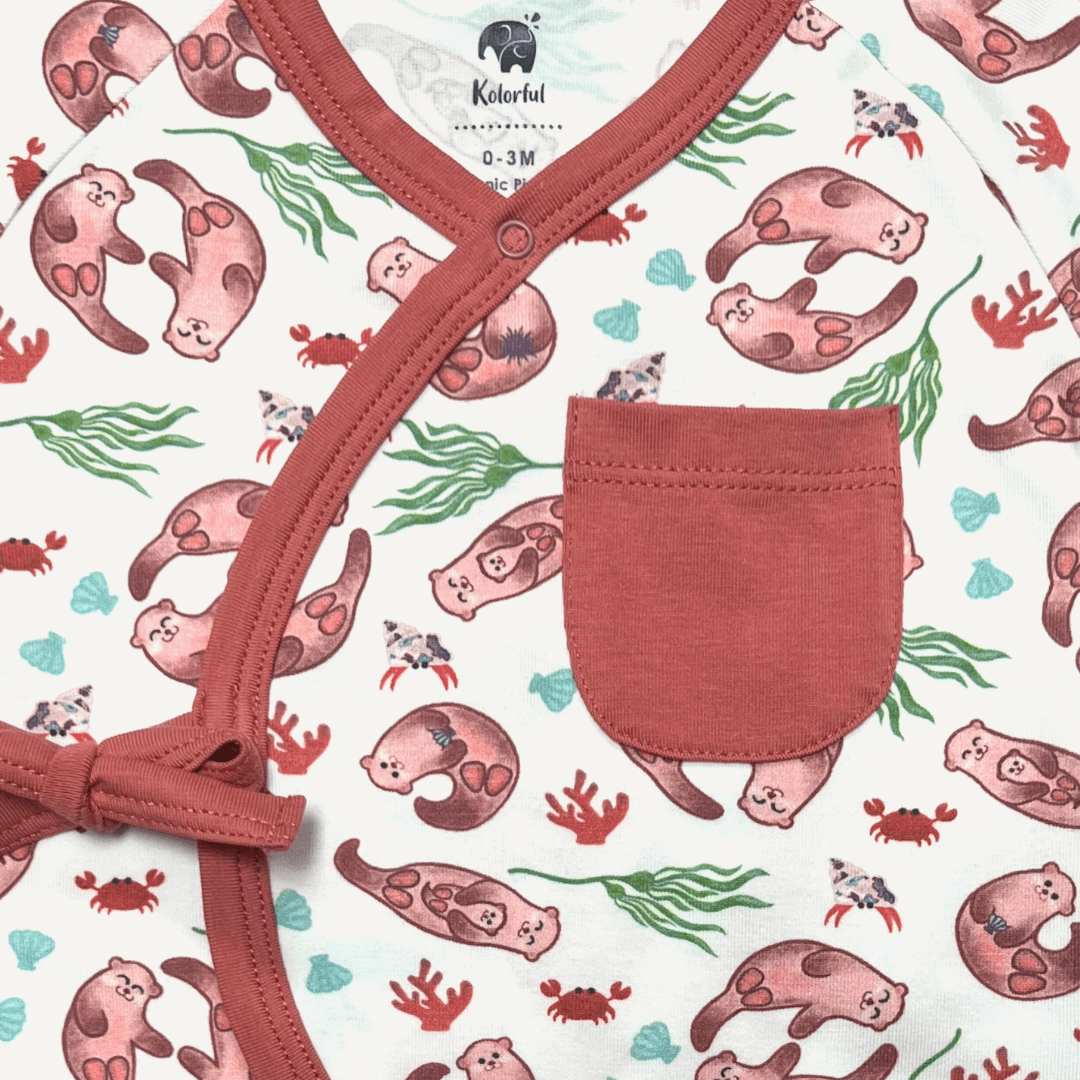 Otter Kimono Long Sleeve Romper | Organic Pima Cotton