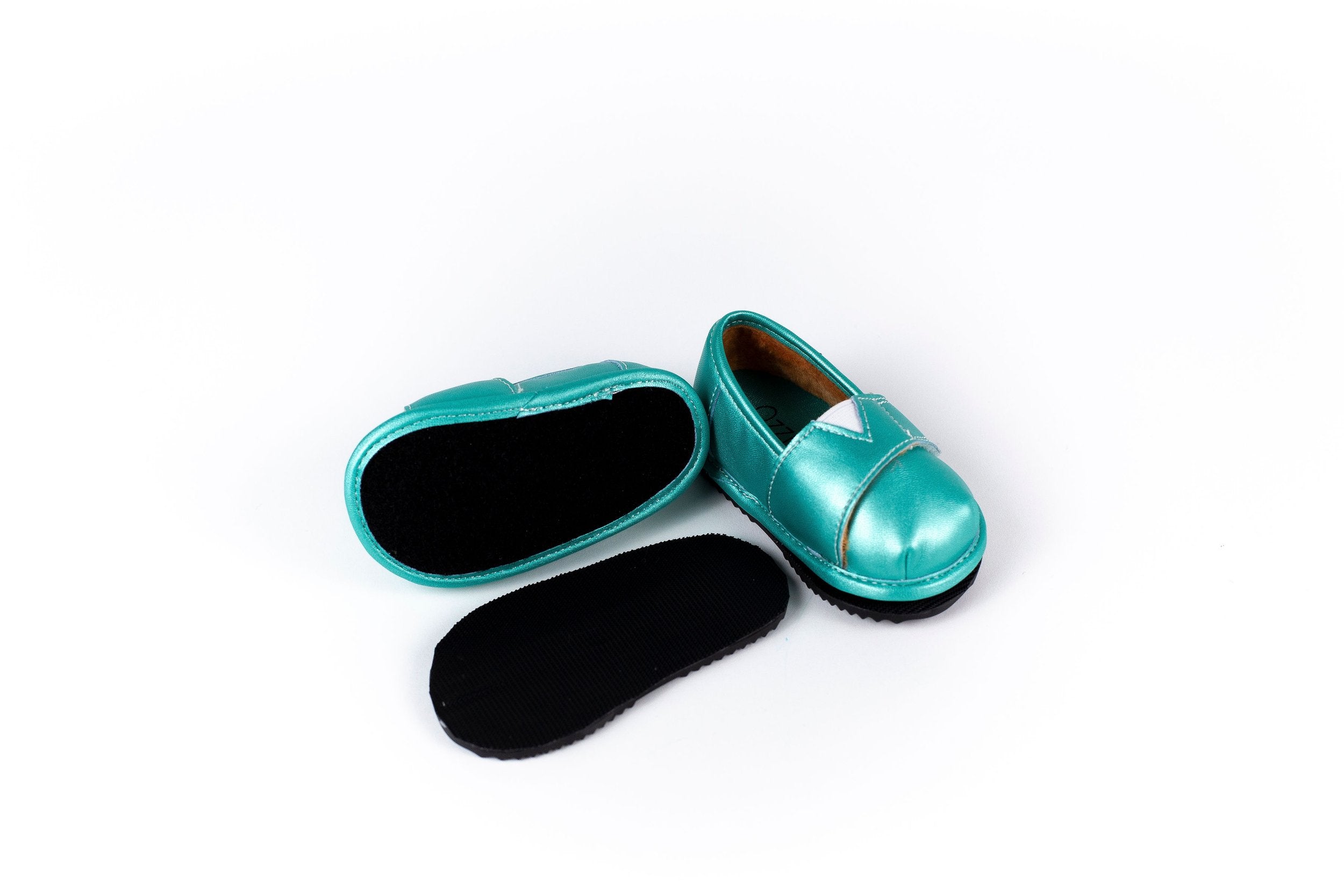 Teal Velvet Barefoot Shoe Topper | Ozznek Wide Toe Box & Zero-drop