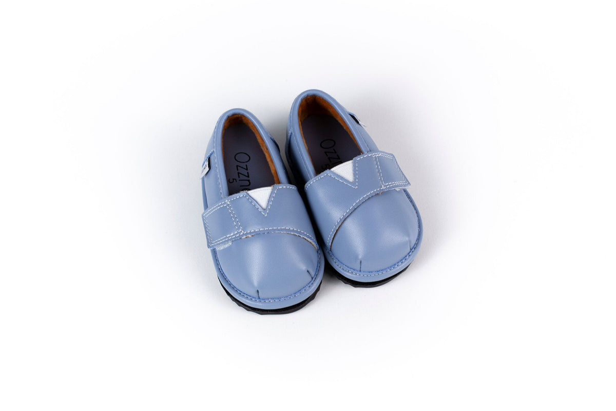 Blue-grey Velvet Topper | Ozznek Removable Sole Shoes | Barefoot & Zero-drop