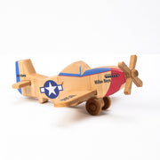 Wwii Classic P-51 Mustang Wooden Toy Airplane | Educational Montessori | Eco-friendly Hardwood | Made In The Usa 🇺🇸