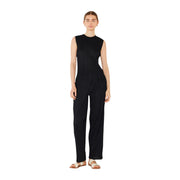 Pleated Classic Straight Long Pants - P01bs_black