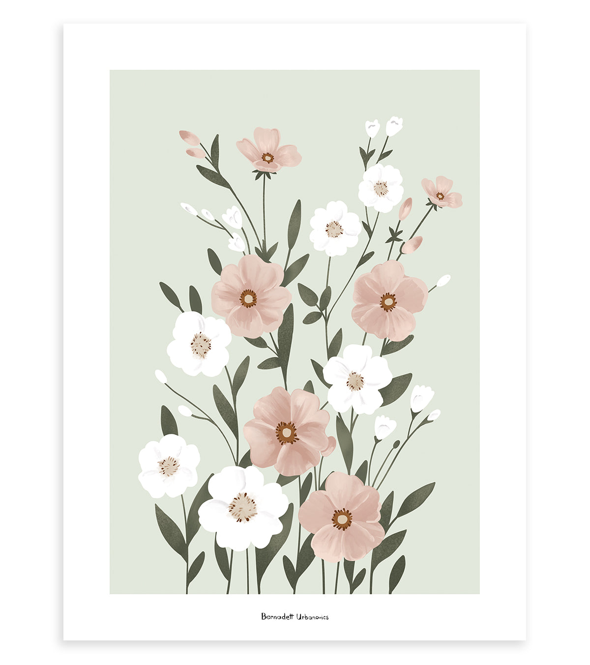 Eden - Children's Poster - Floral Hatching