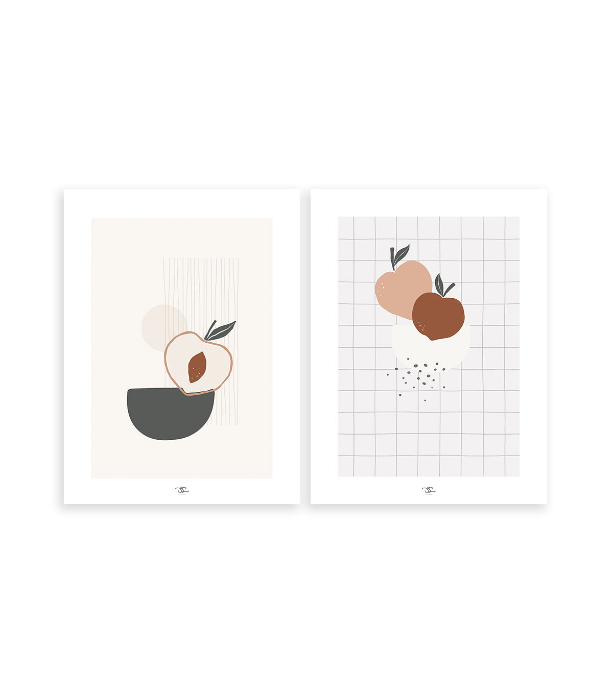 Minima - Set Of 2 Art Prints - Peaches