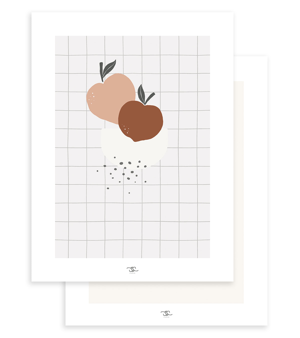 Minima - Set Of 2 Art Prints - Peaches