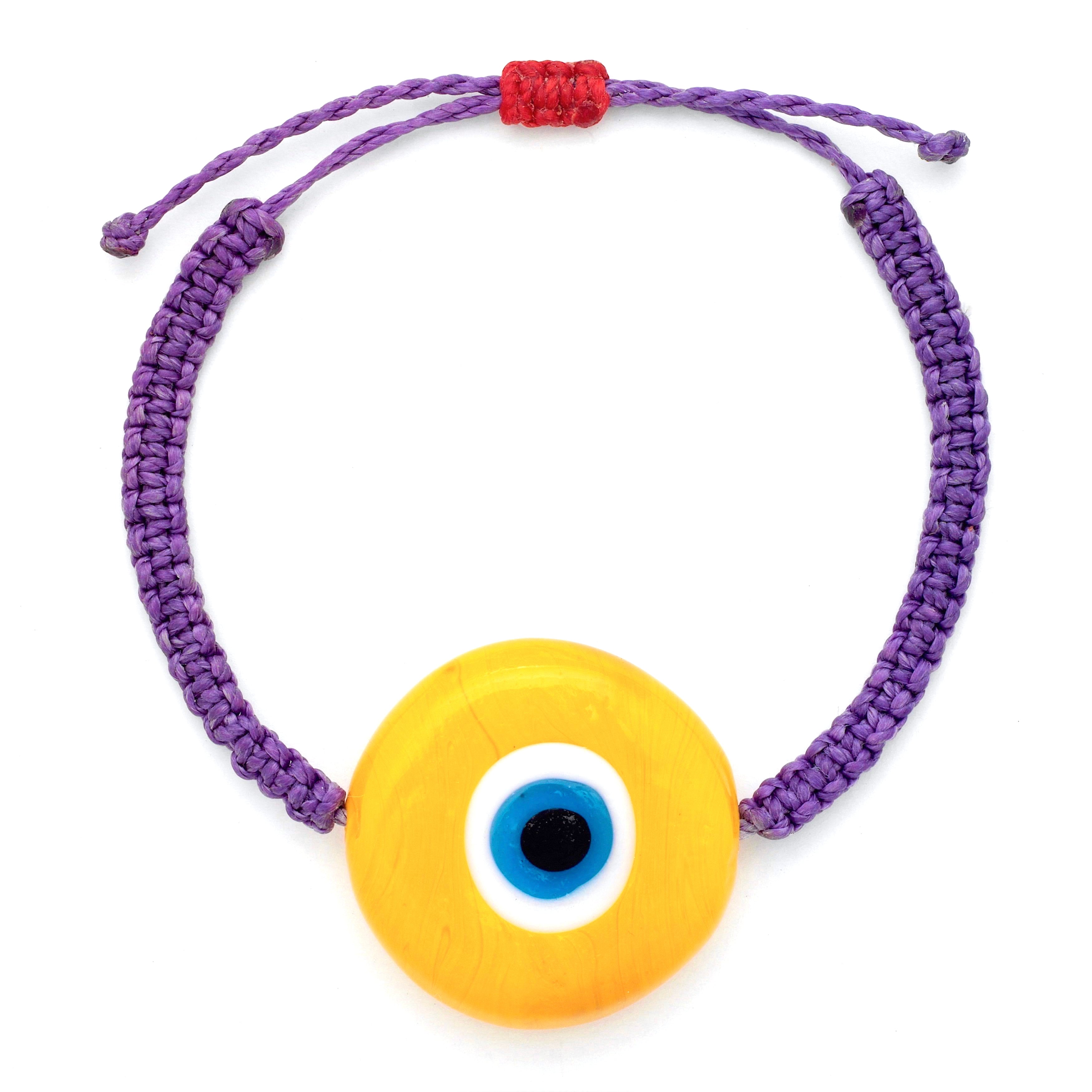 Yellow Ceramic Evil Eye Bracelet