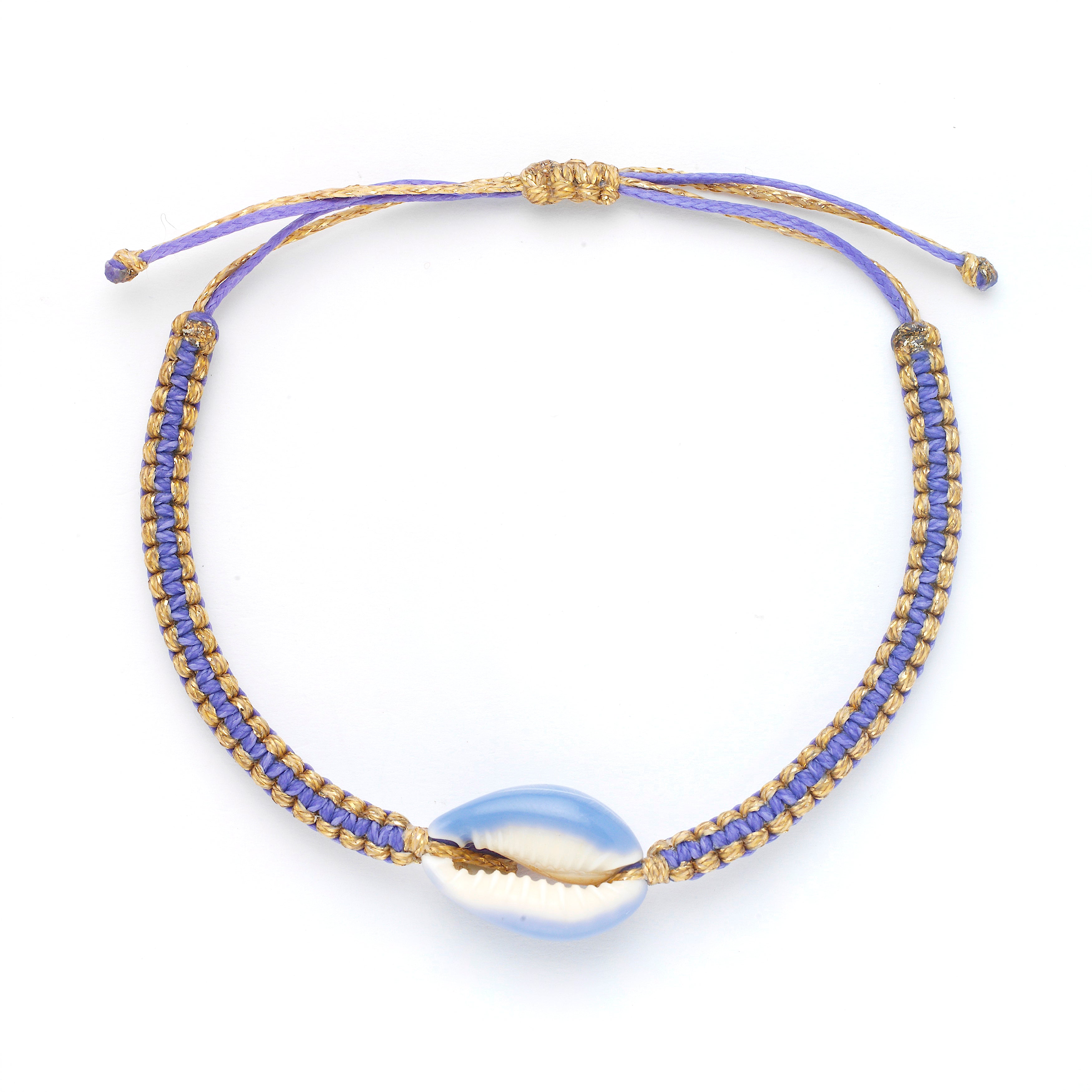 Orchid Cowrie Shell Bracelet