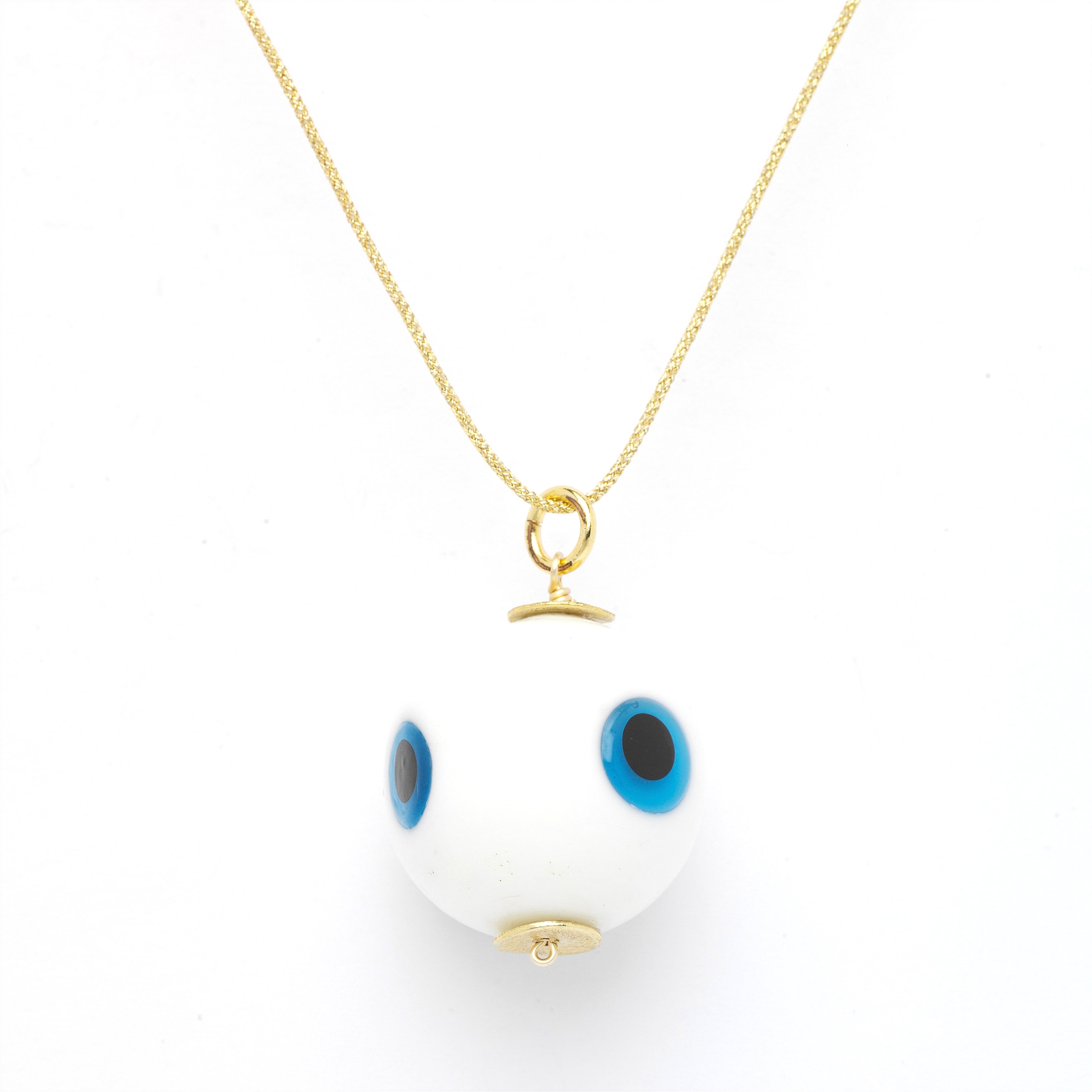 Coconut Evil Eye Pendant Necklace