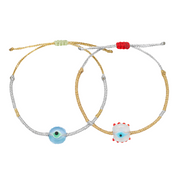 Metallic Clear Murano Evil Eye Bracelet