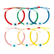 Oval White Ceramic Evil Eye Bracelet