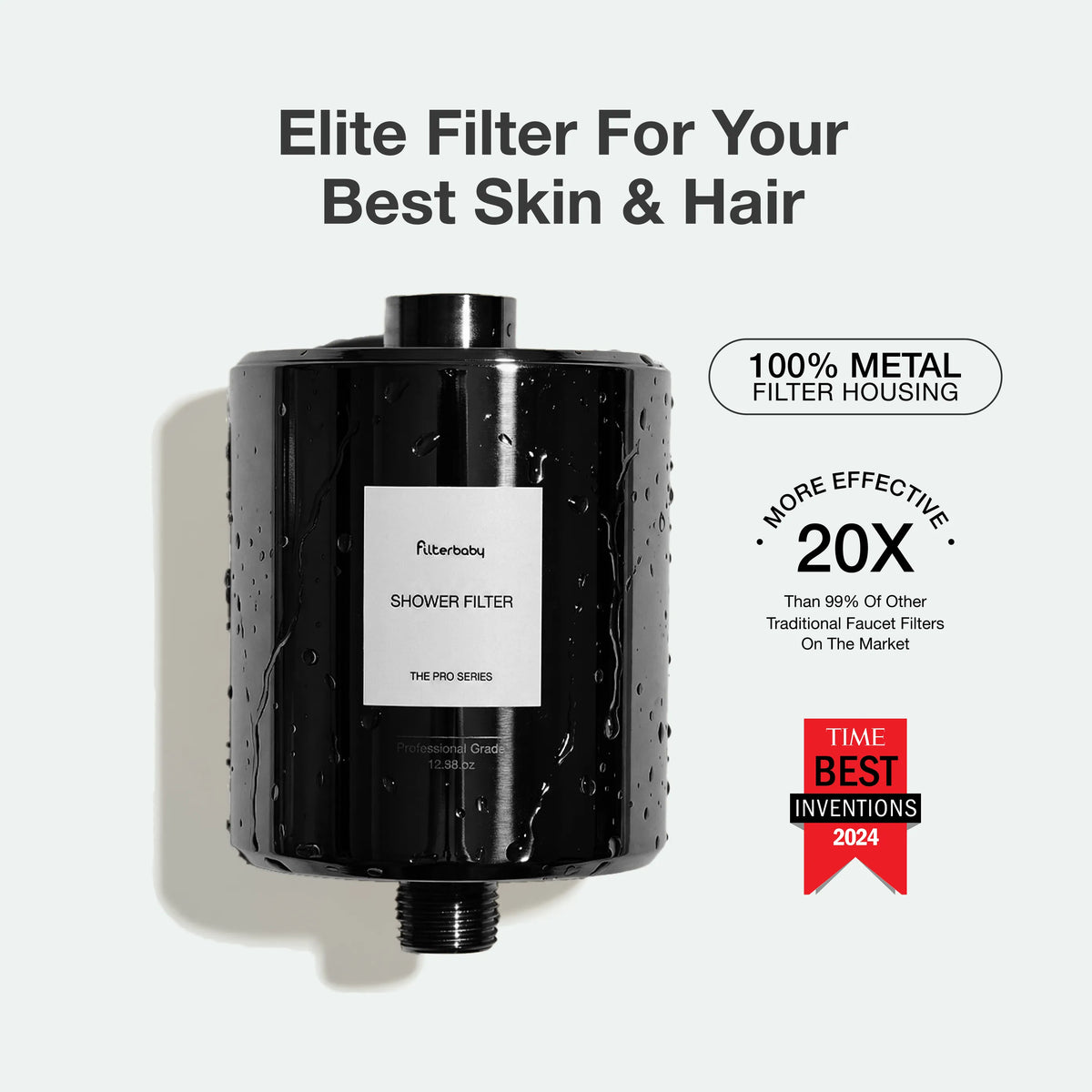 Filterbaby Pro Series Titanium Aluminum Shower Filter