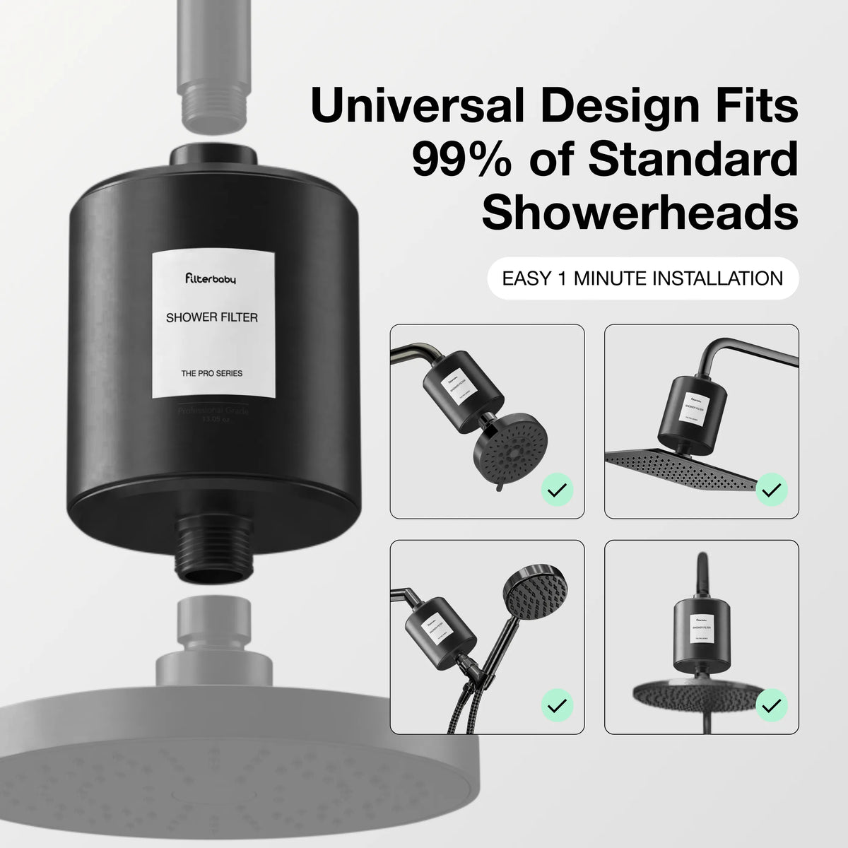 Filterbaby Pro Series Titanium Aluminum Shower Filter