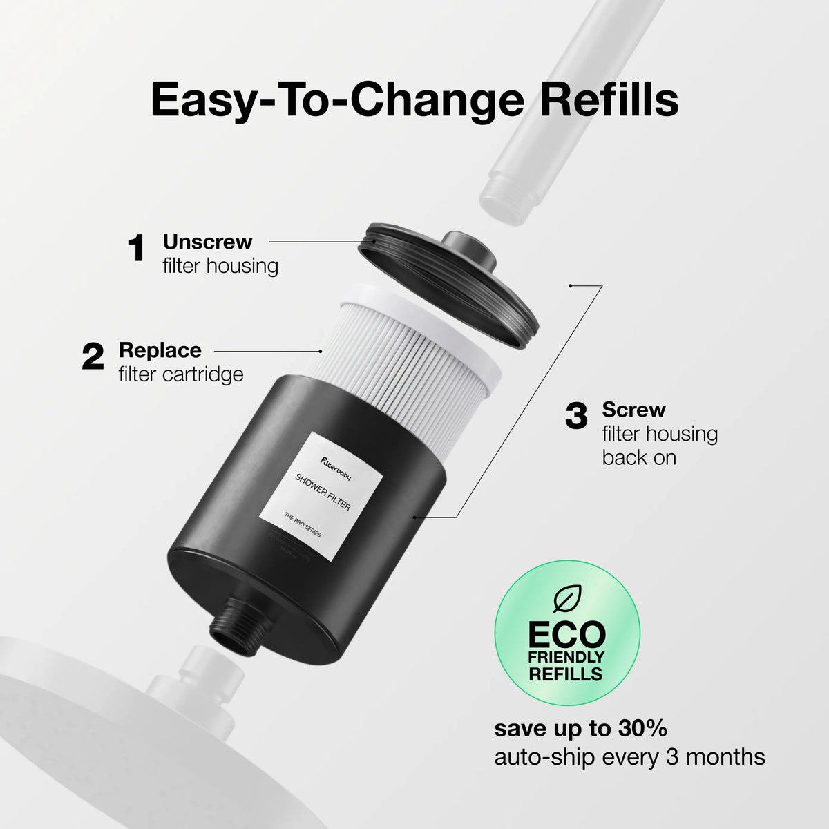 Filterbaby Pro Series Titanium Aluminum Shower Filter