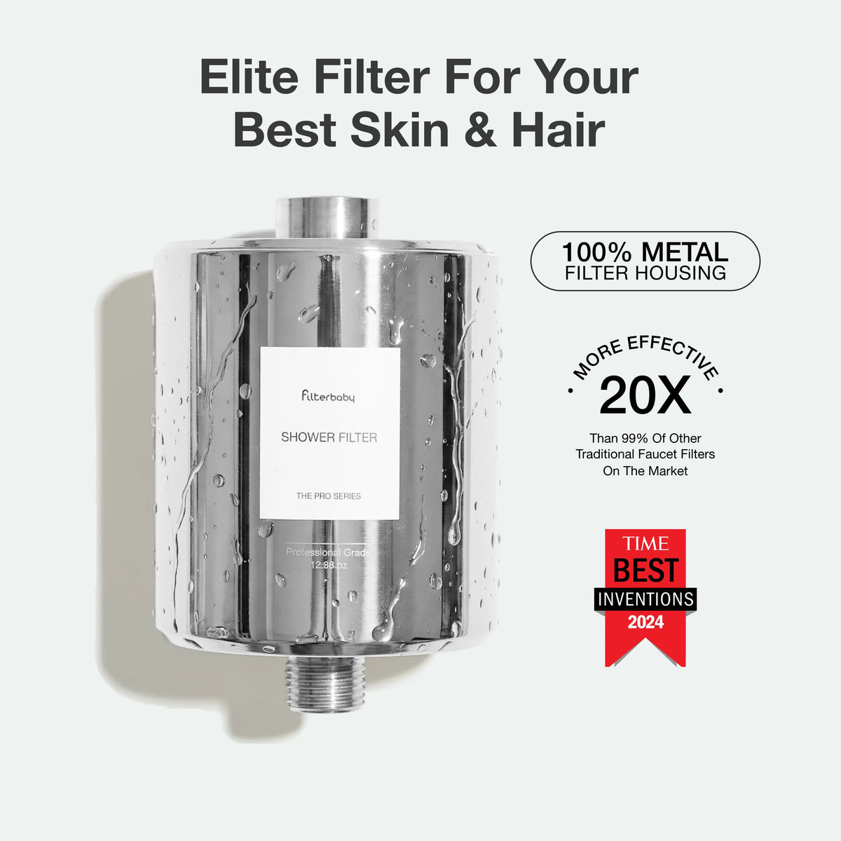 Filterbaby Pro Series Titanium Aluminum Shower Filter