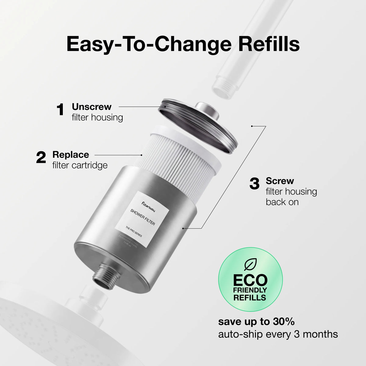Filterbaby Pro Series Titanium Aluminum Shower Filter