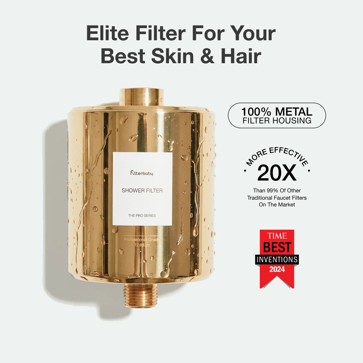 Filterbaby Pro Series Titanium Aluminum Shower Filter