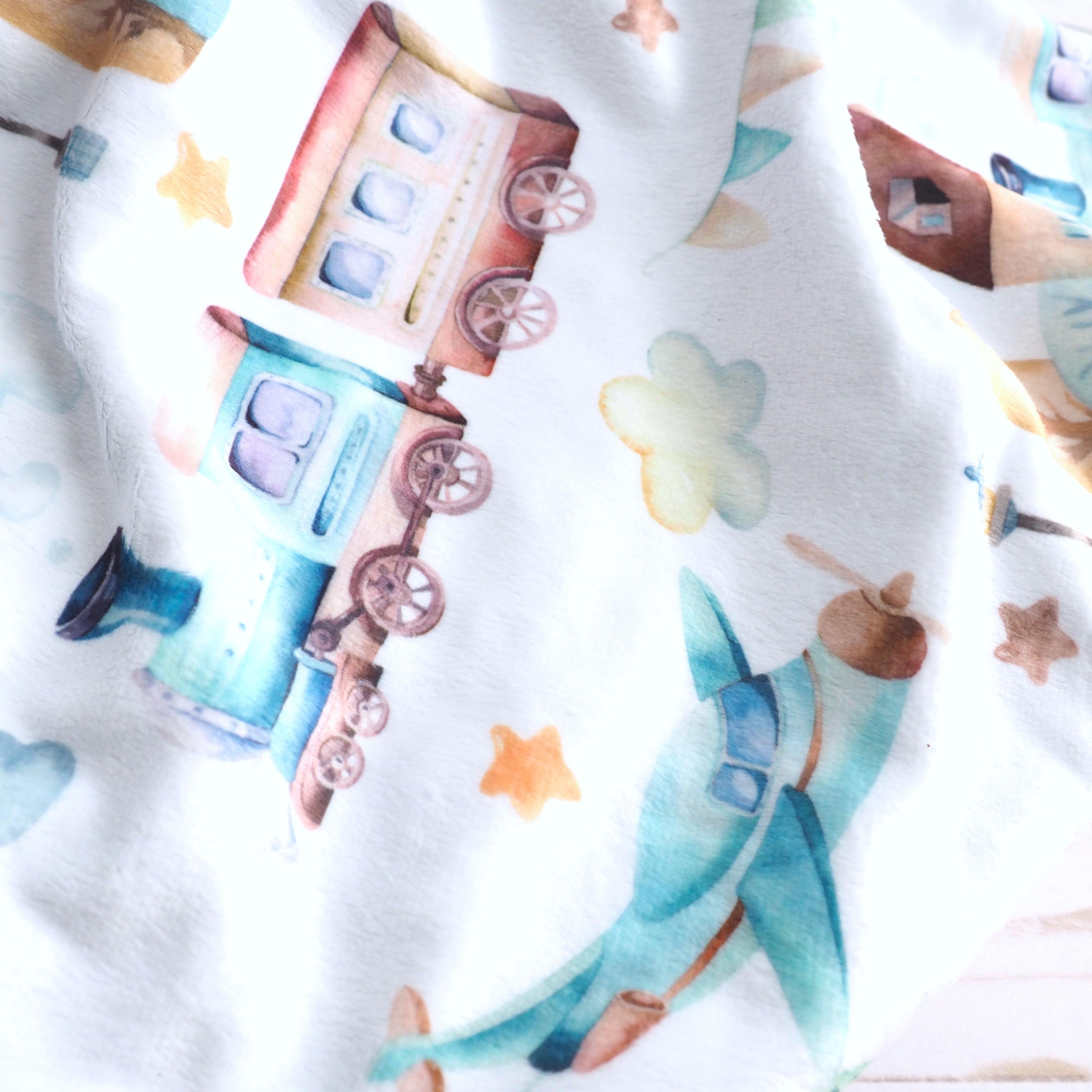 Planes, Trains, Automobiles Minky Baby Blanket
