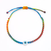 Kids Rainbow Braided Evil Eye Bracelet
