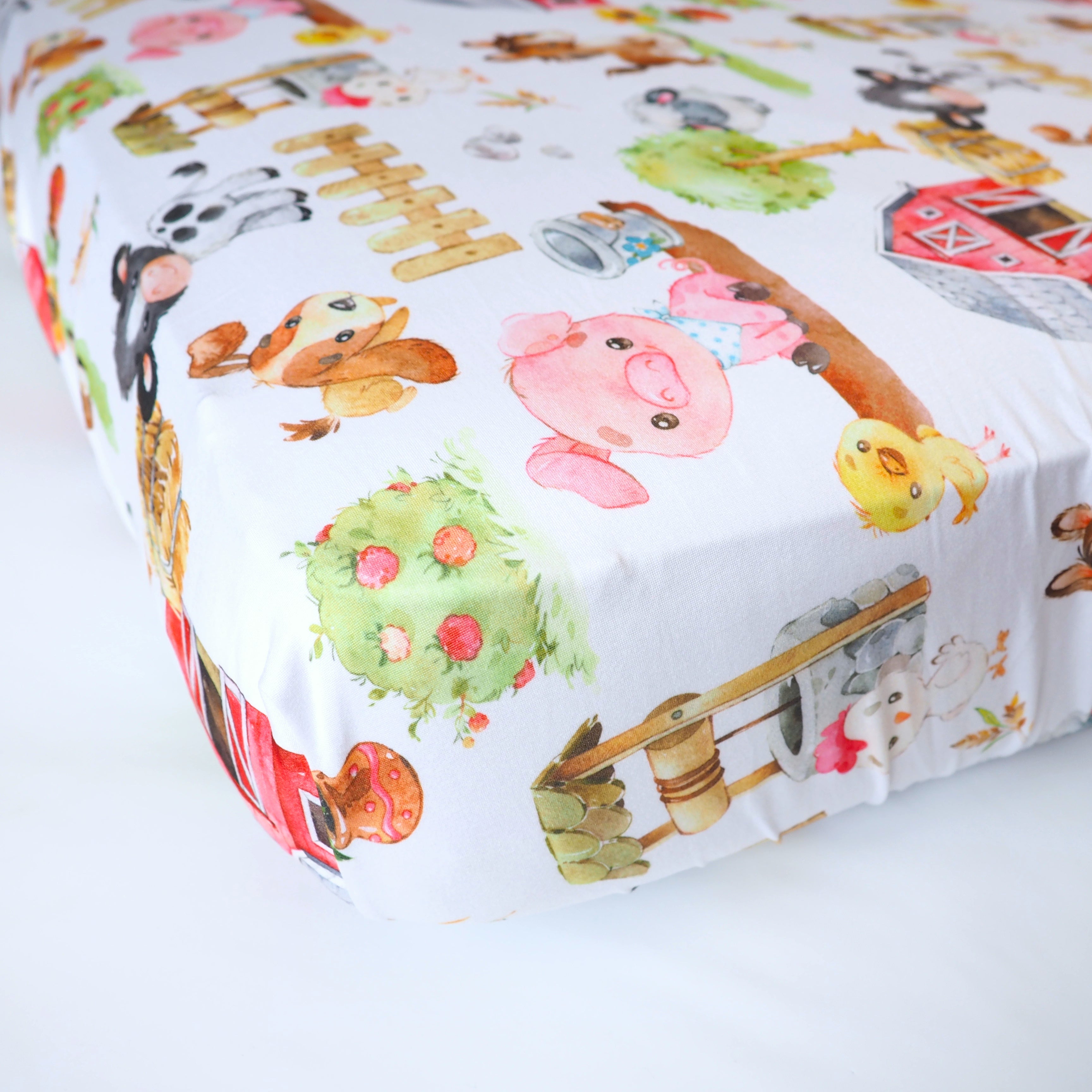 Farm Animals Fitted Crib Sheet