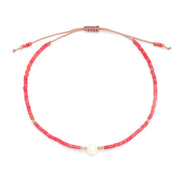 Pink Beaded Pearl Bracelet