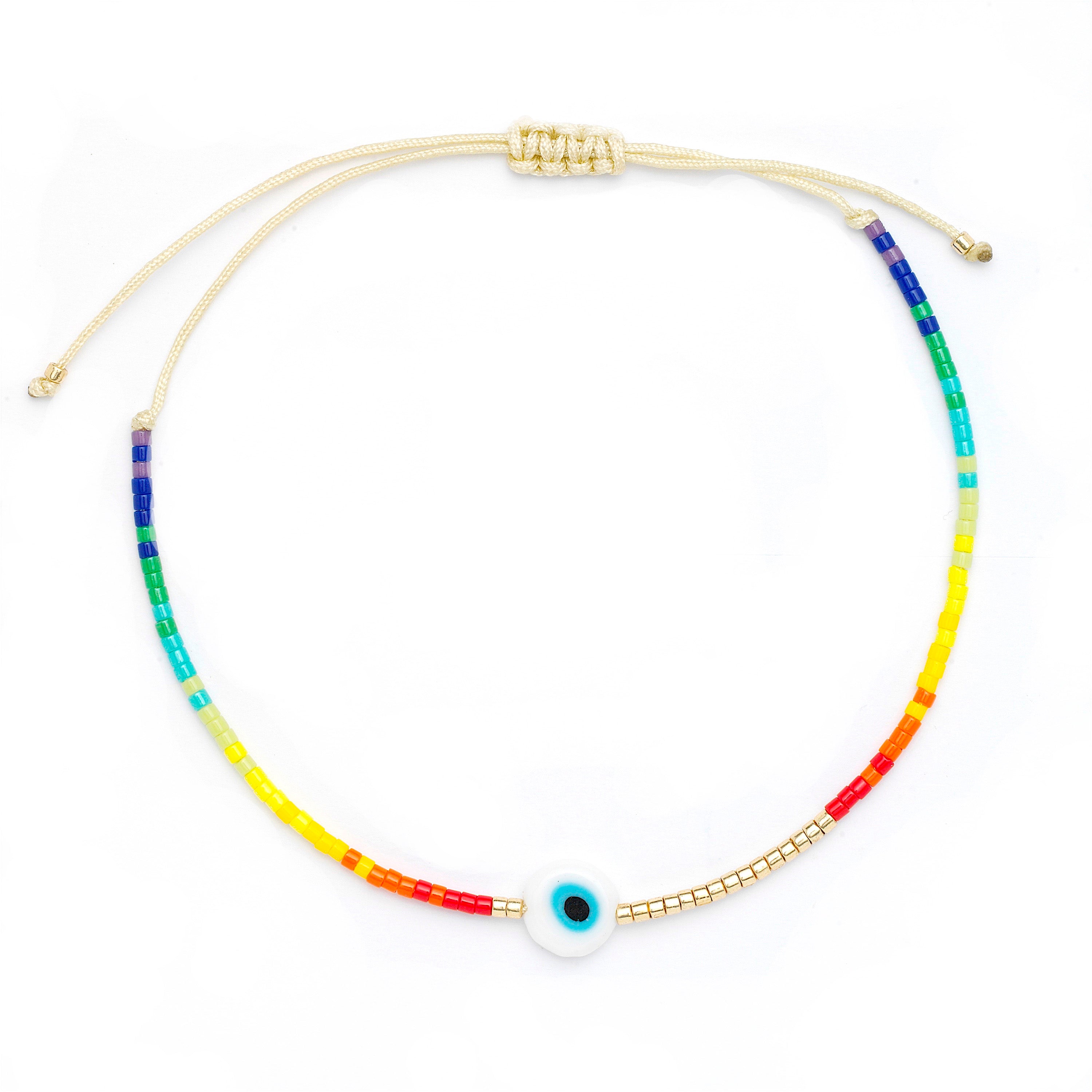 Rainbow Evil Eye  Bracelet