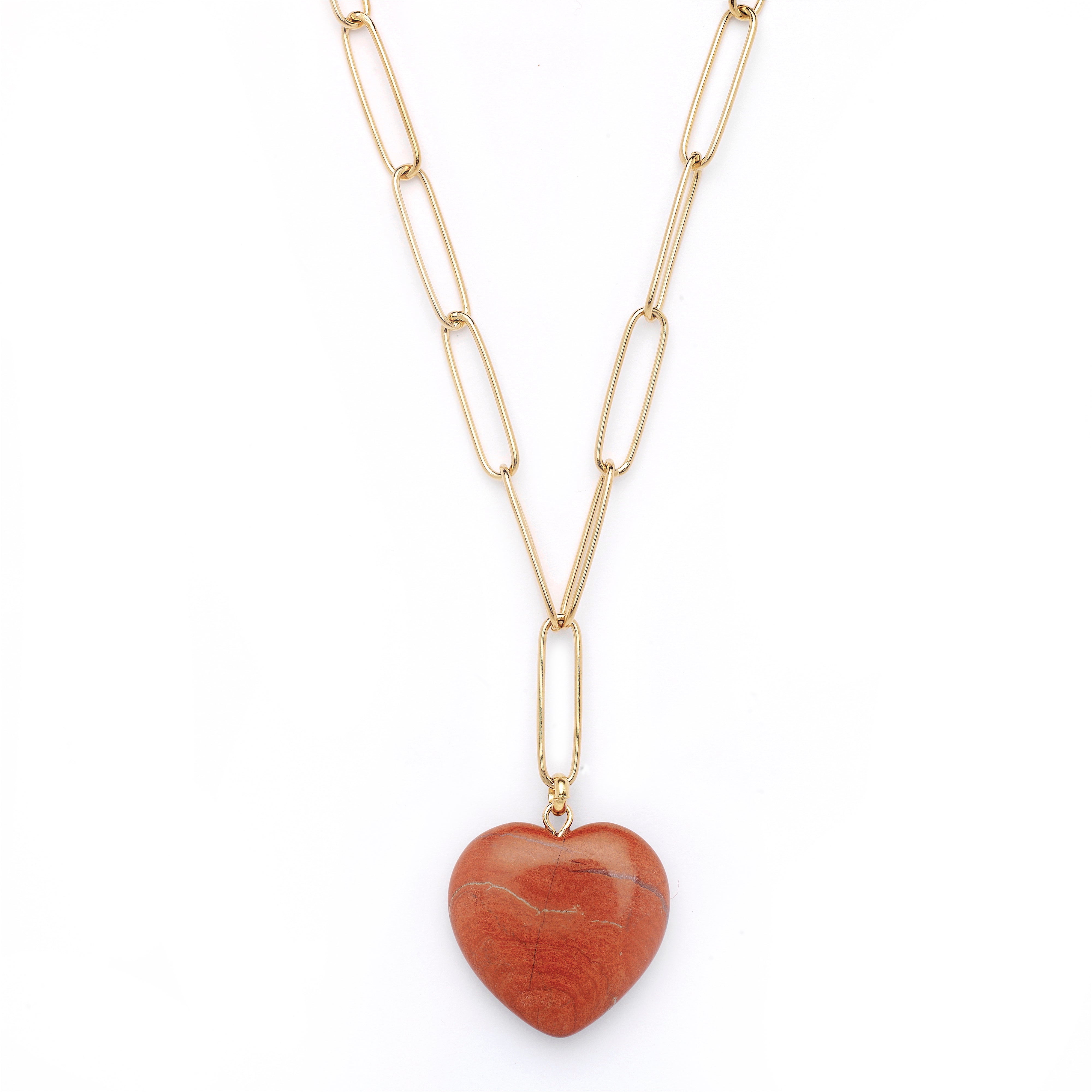 Stellar Gemstone Heart Chain Necklace