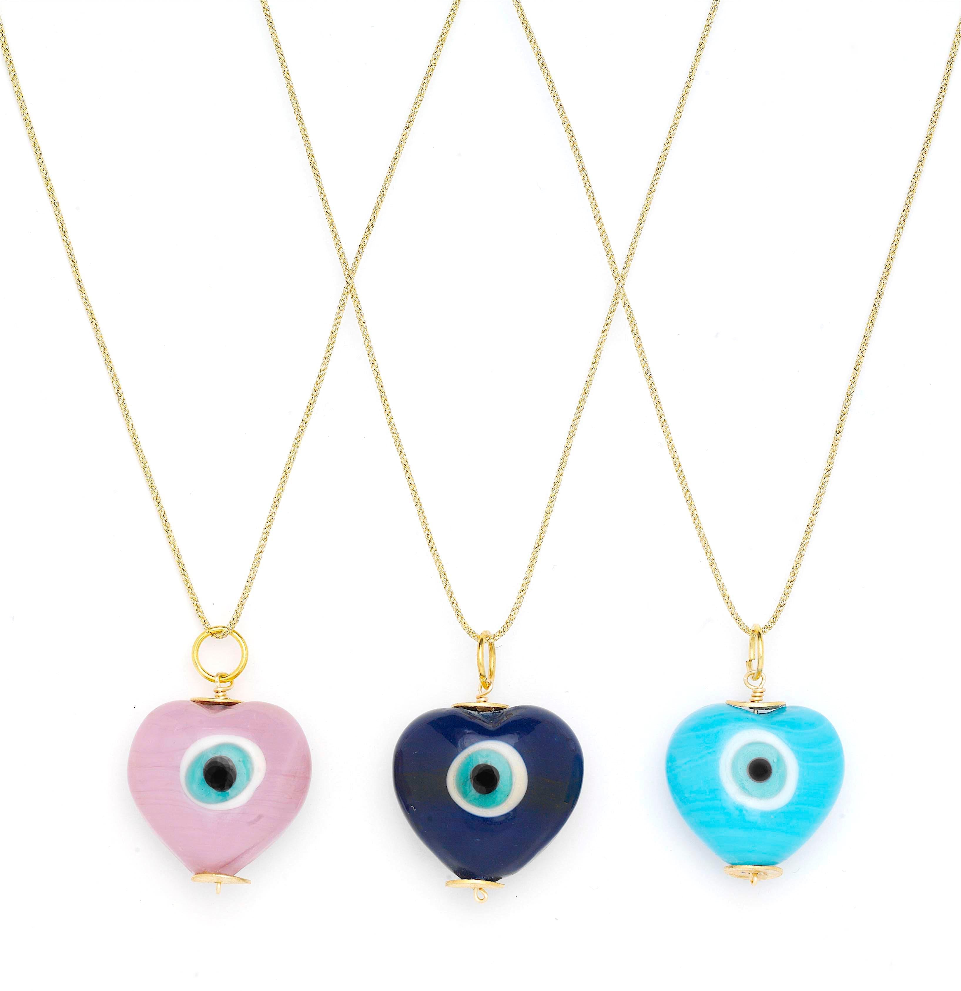 Evil Eye Heart Pendant Necklace
