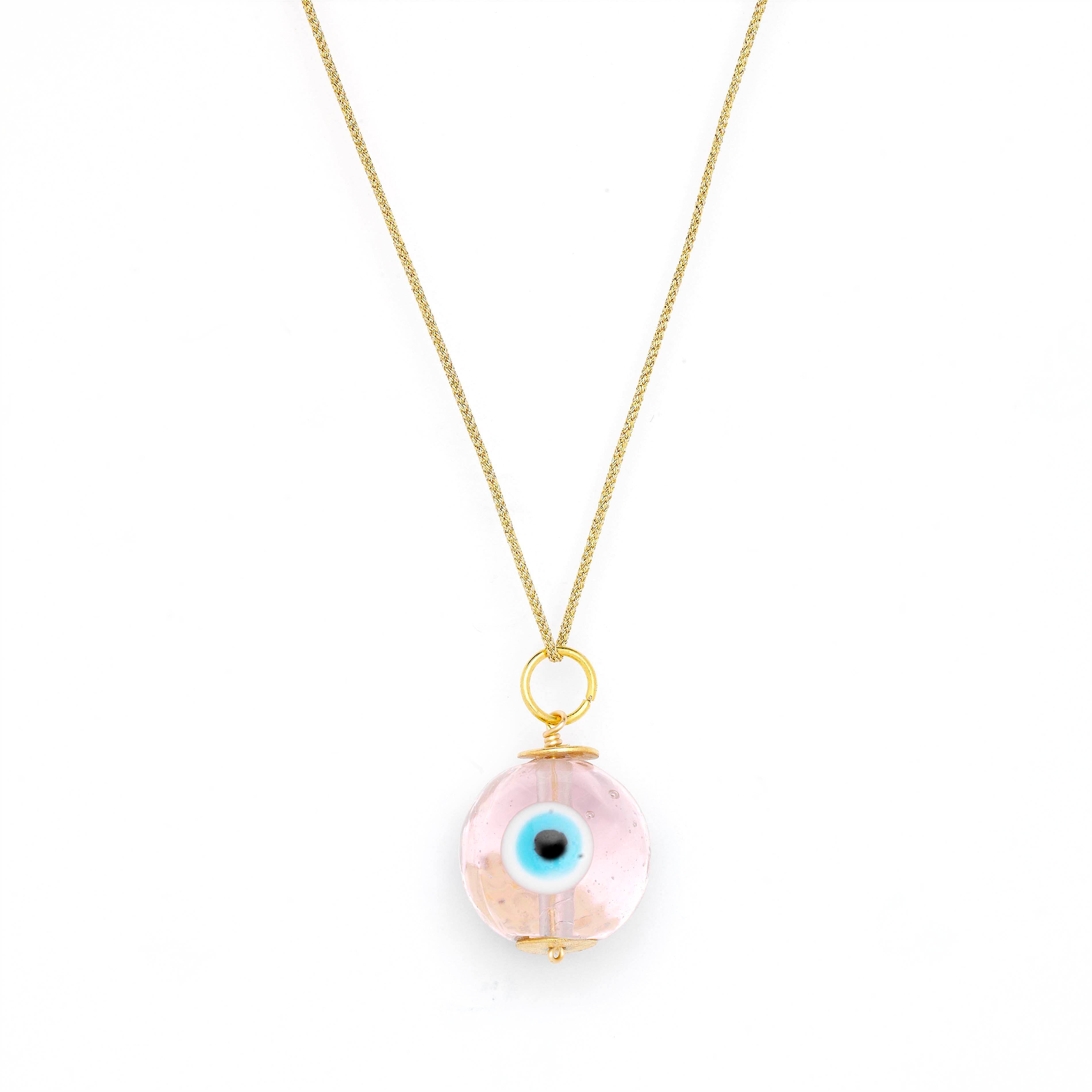 Ballerina Evil Eye Pendant Necklace