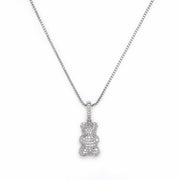 Kids Silver Teddy Bear Charm Necklace