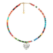 Shania White Quartz Heart Choker