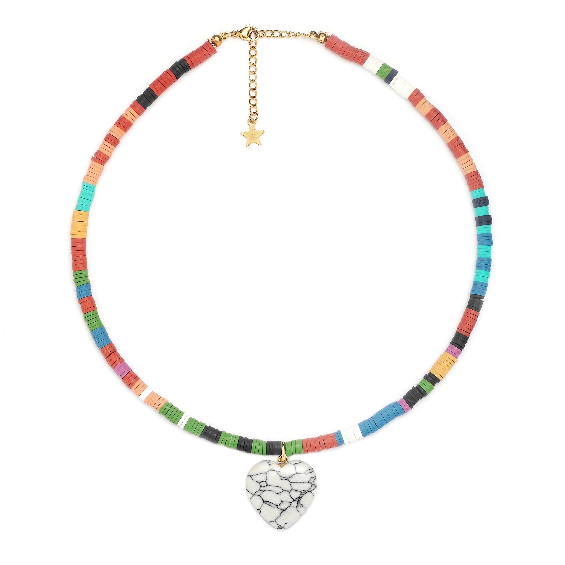 Shania White Quartz Heart Choker