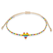 Rainbow Miyuki Heart Bracelet