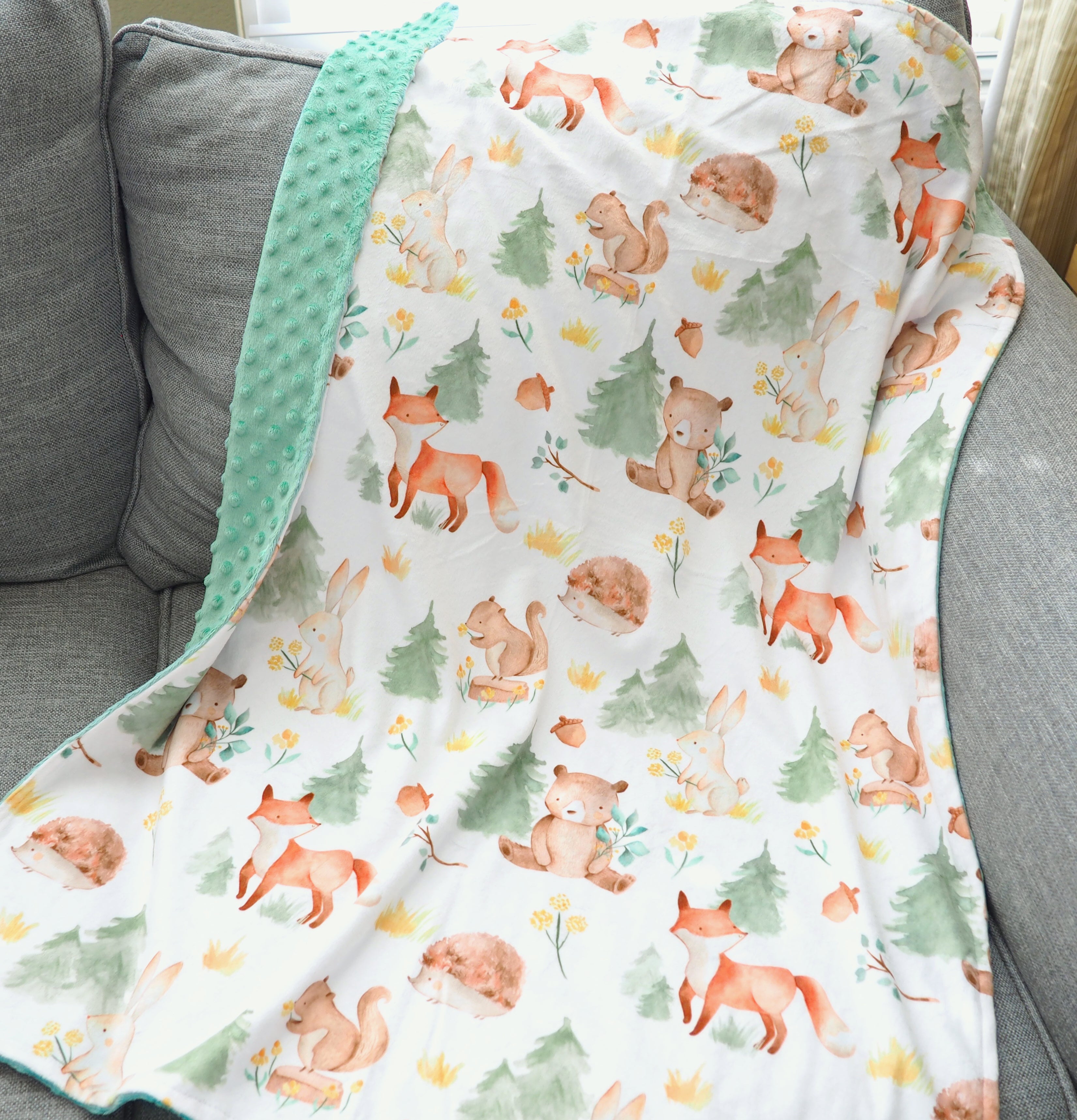 Forest Friends Minky Baby Blanket