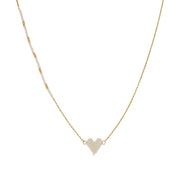 White Miyuki Heart Necklace