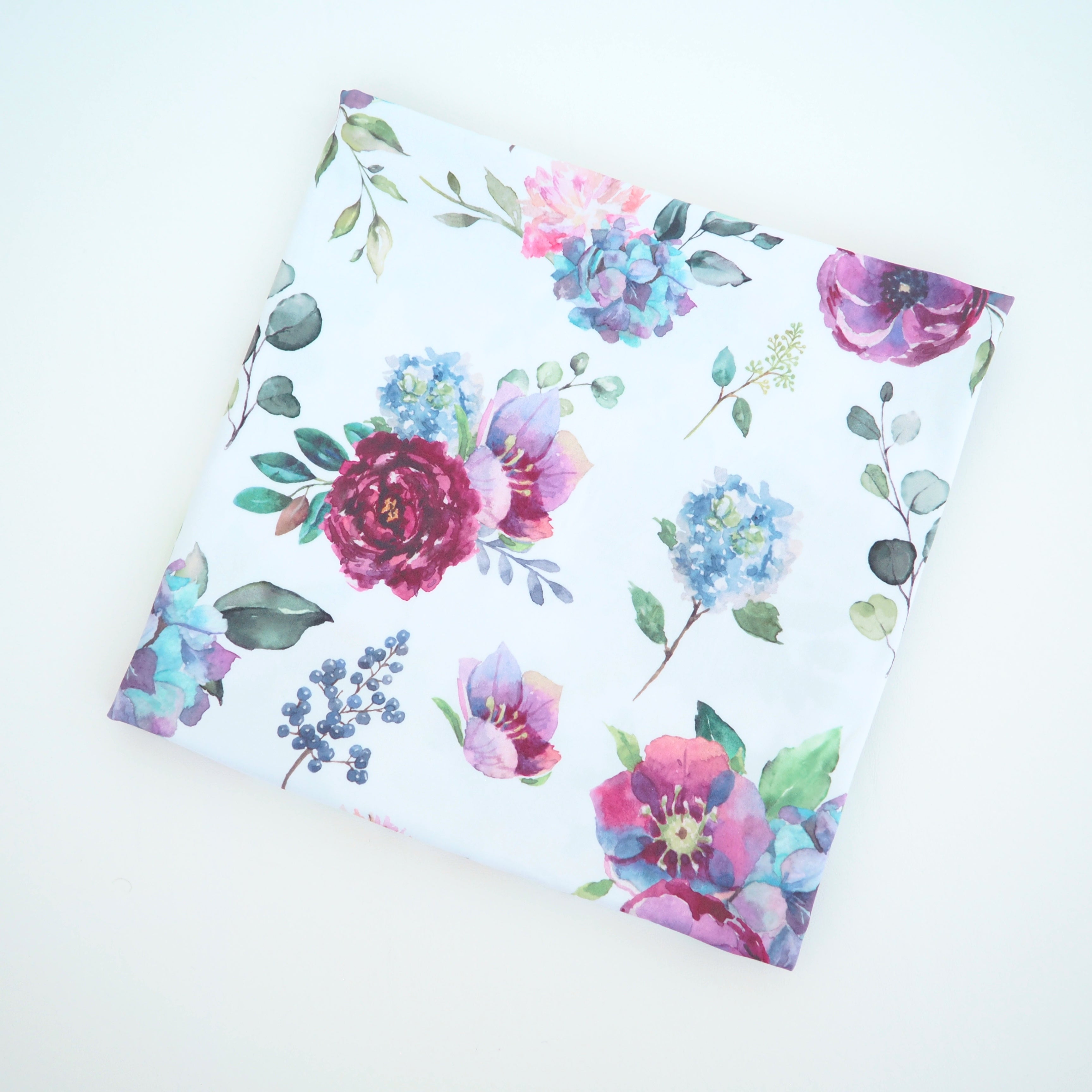 Blue Floral Baby Swaddle Blanket