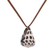 Spotted Seashell Suede Necklace