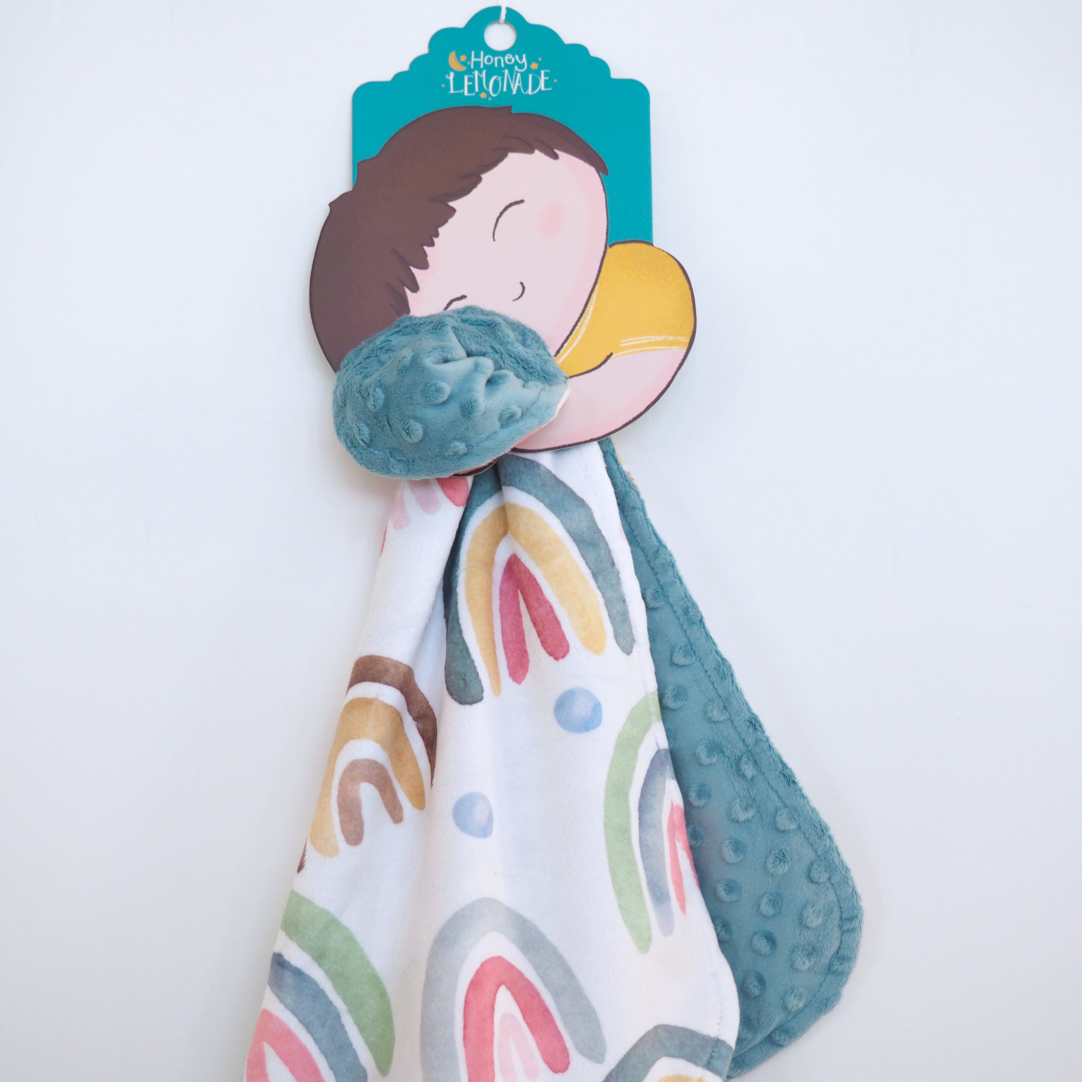 Mini Minky Blanket Blue Rainbow
