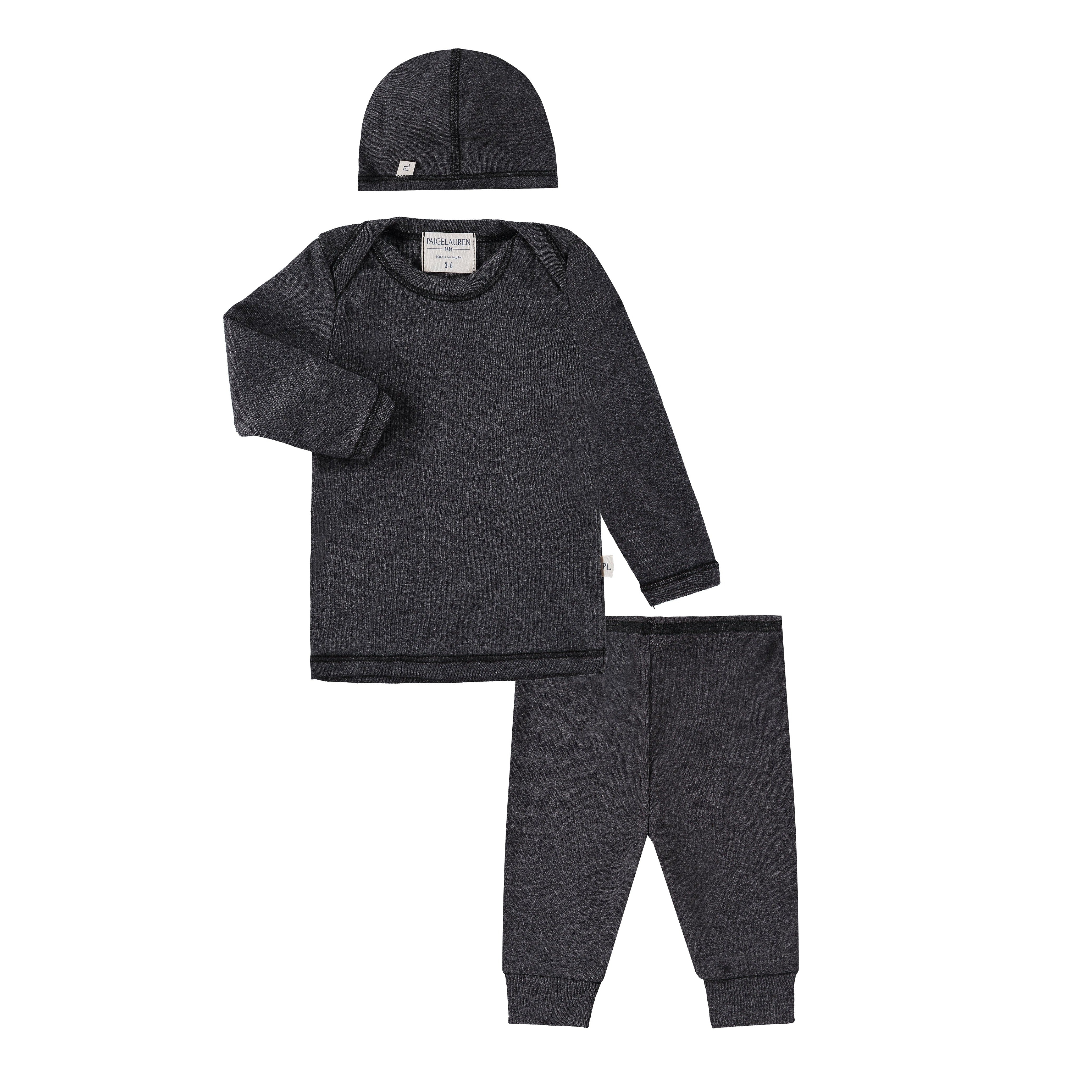 Rib Beanie, Lap Tee And Legging Set